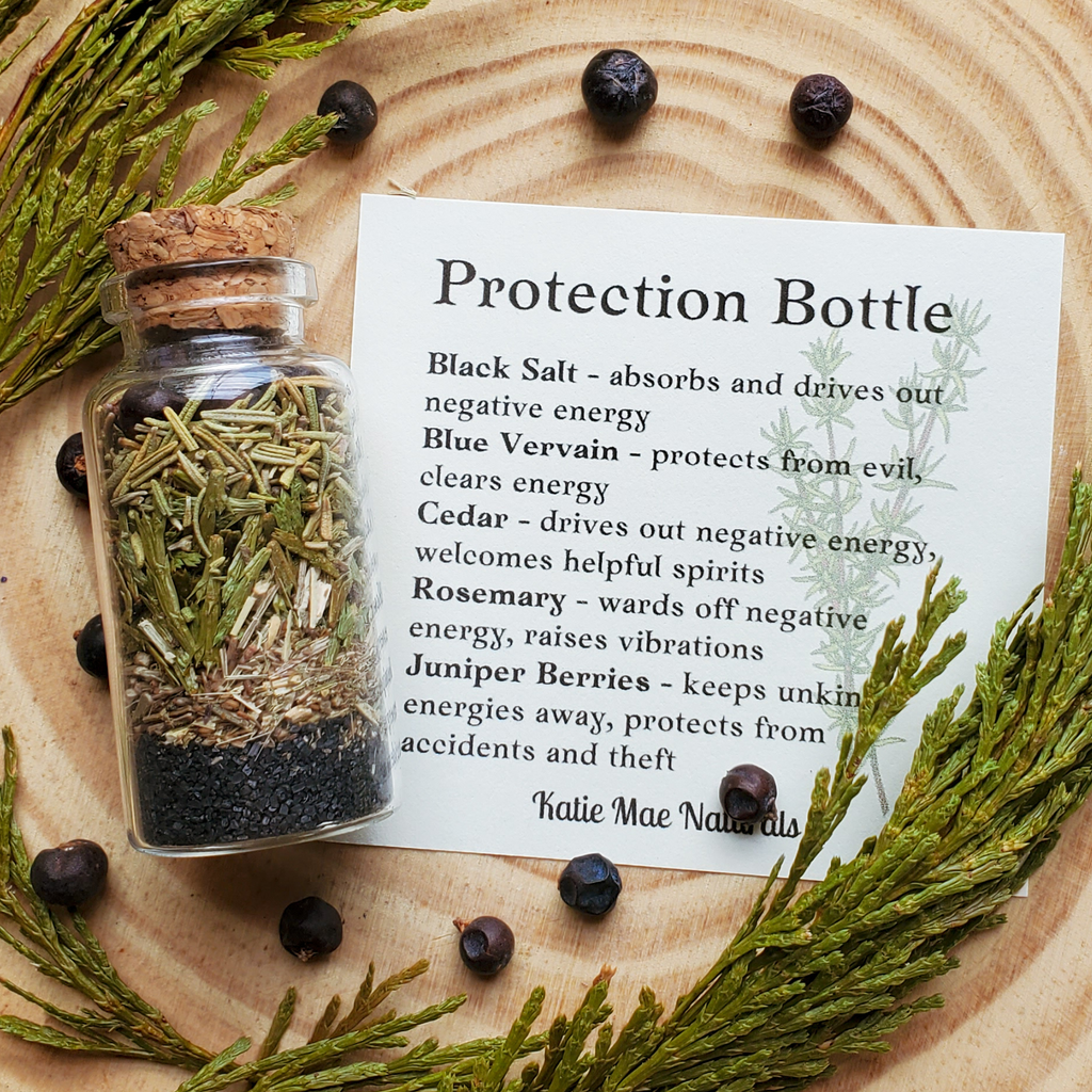 Protection Spell Bottle, Intention Setting for Protection and Clearing Energy