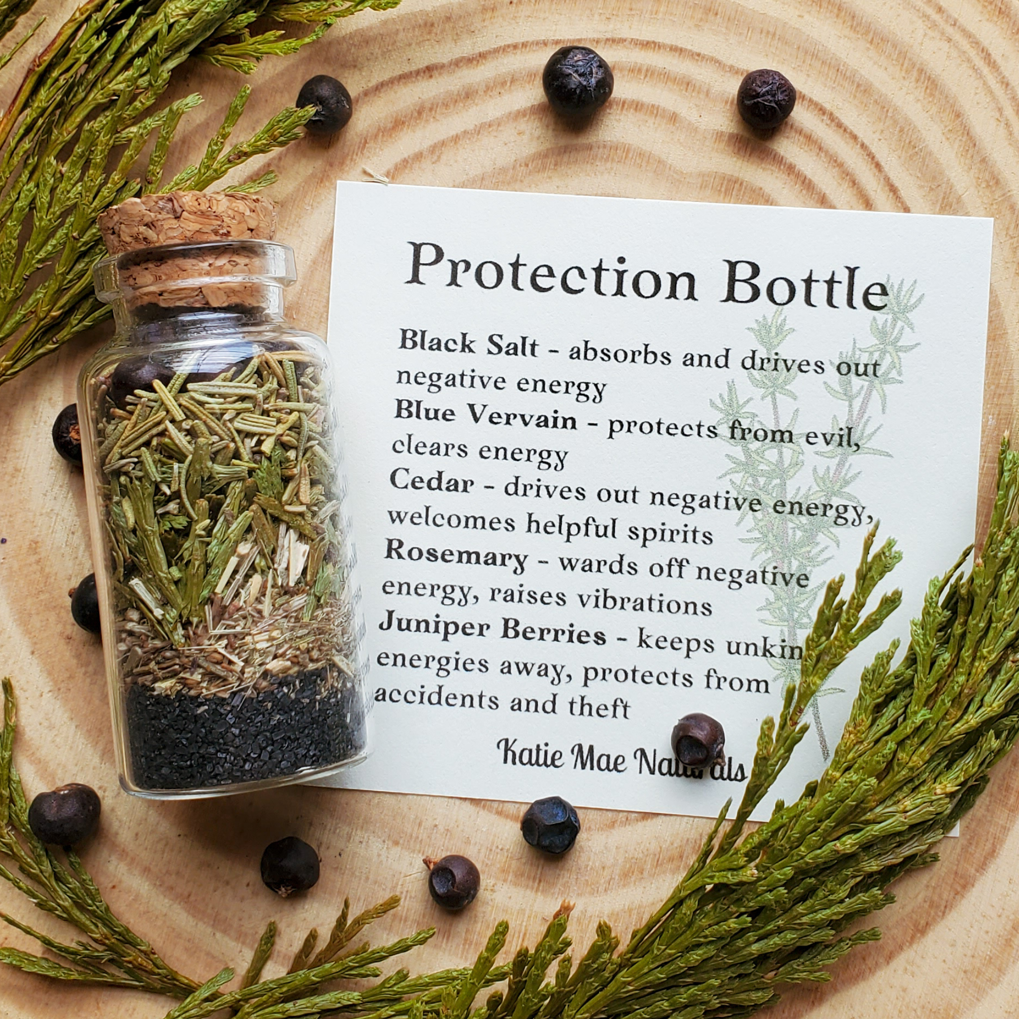 Protection Spell Bottle, Intention Setting for Protection and Clearing Energy