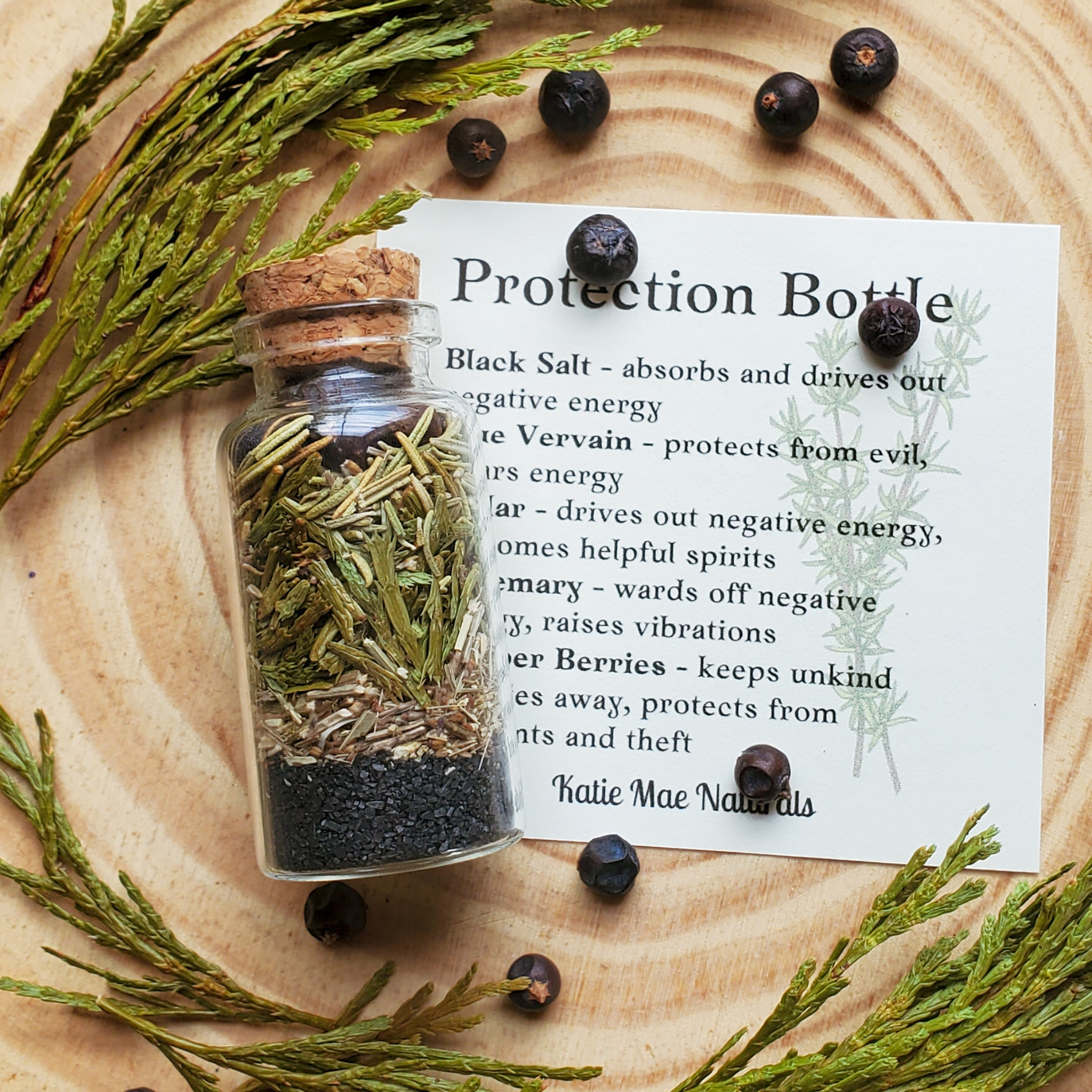Protection Spell Bottle, Intention Setting for Protection and Clearing Energy