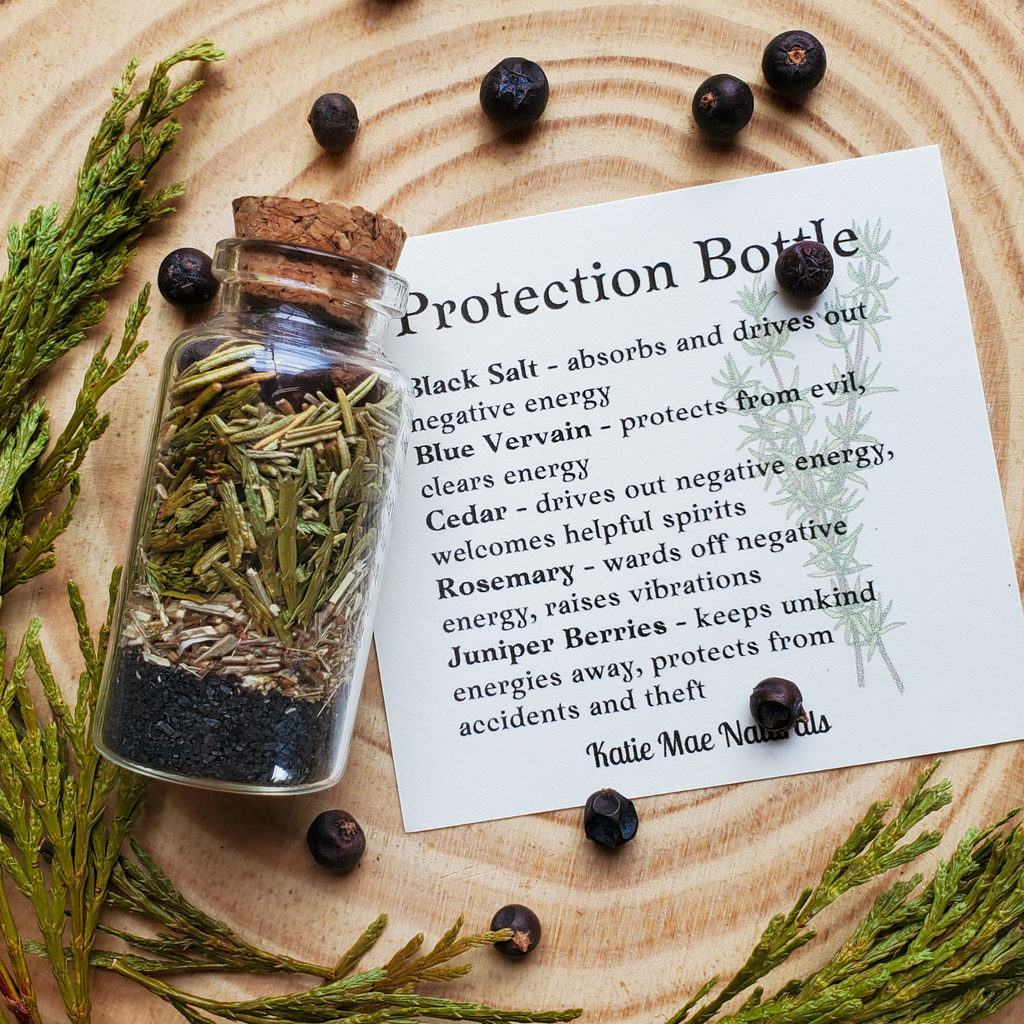 Protection Spell Bottle, Intention Setting for Protection and Clearing Energy