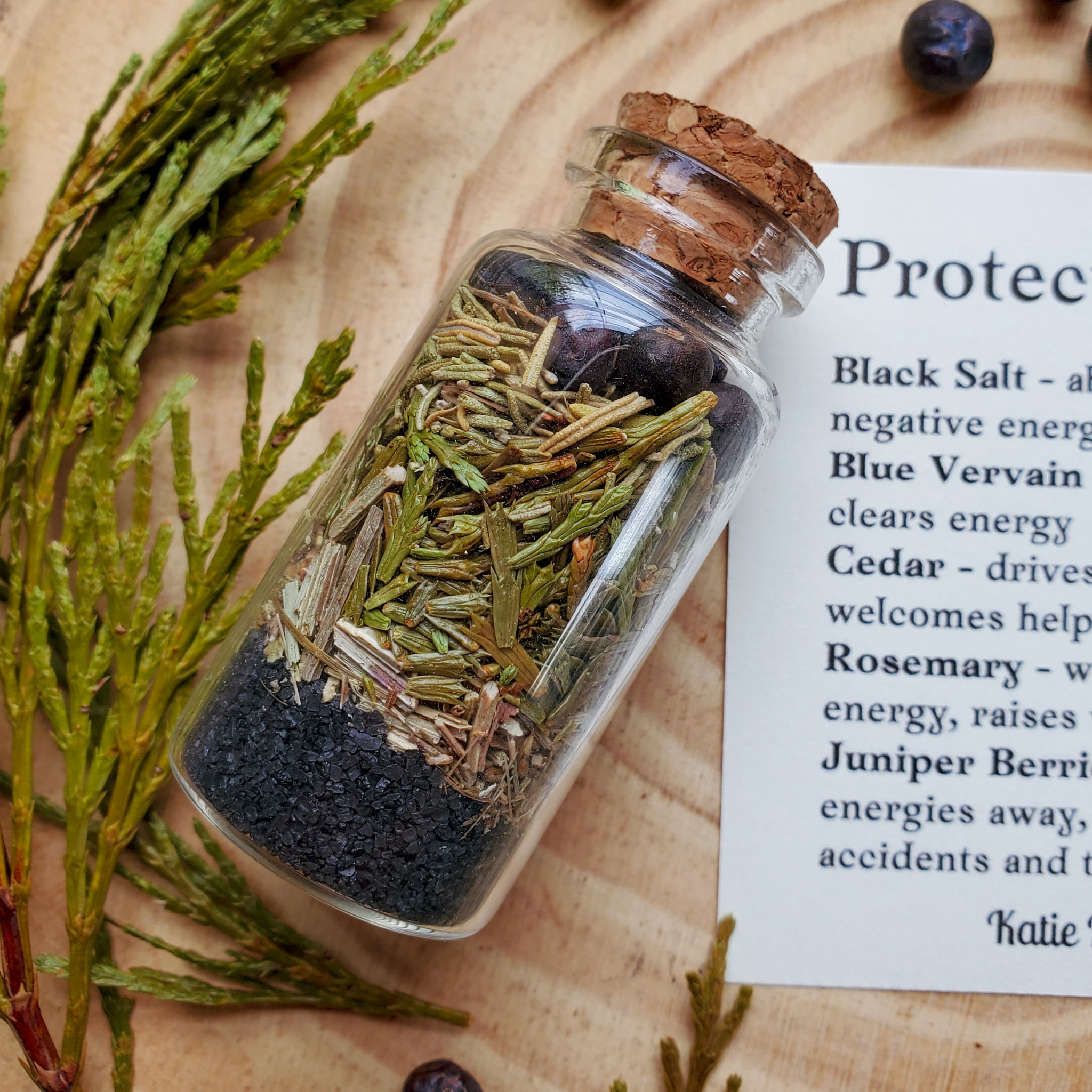 Protection Spell Bottle, Intention Setting for Protection and Clearing Energy
