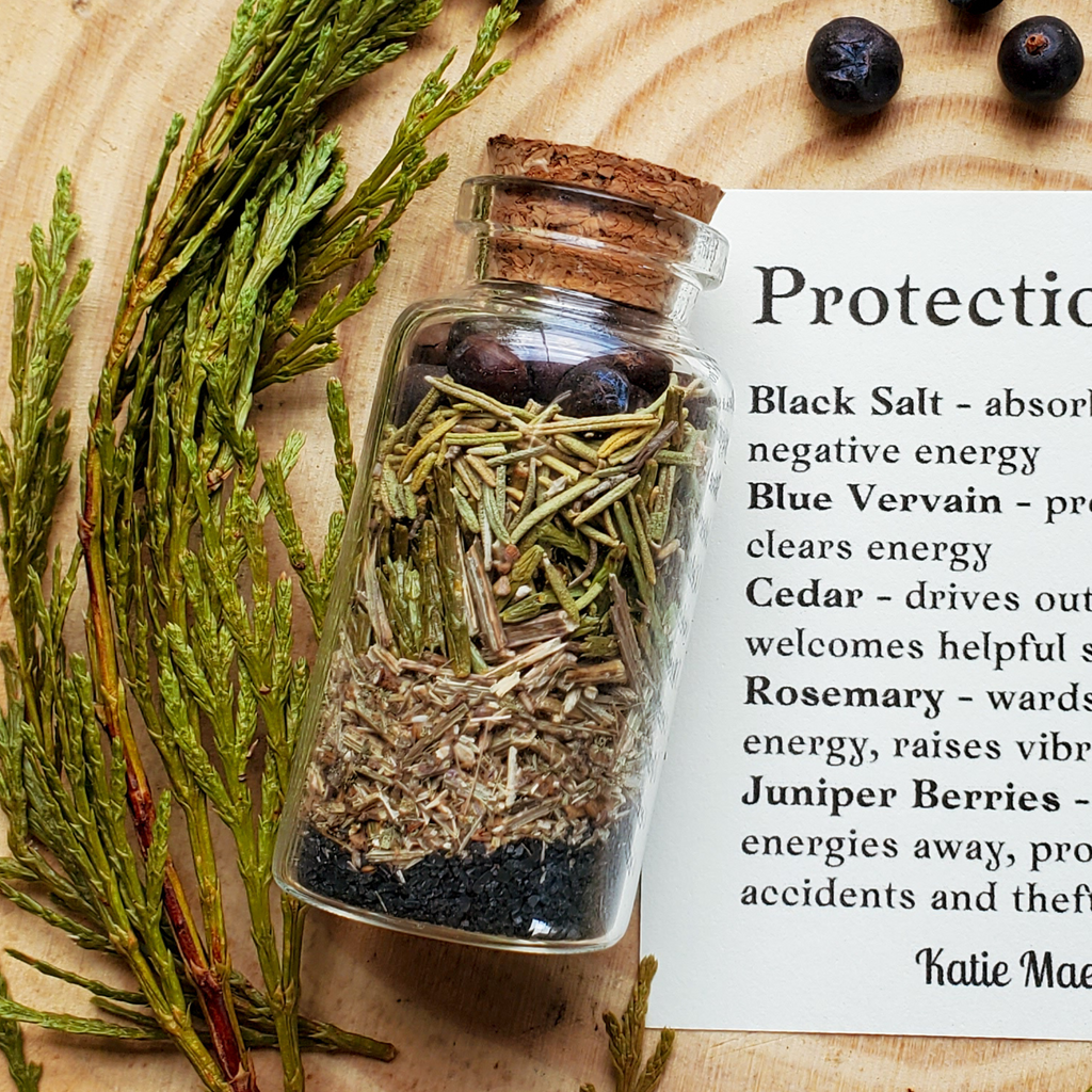 Protection Spell Bottle, Intention Setting for Protection and Clearing Energy