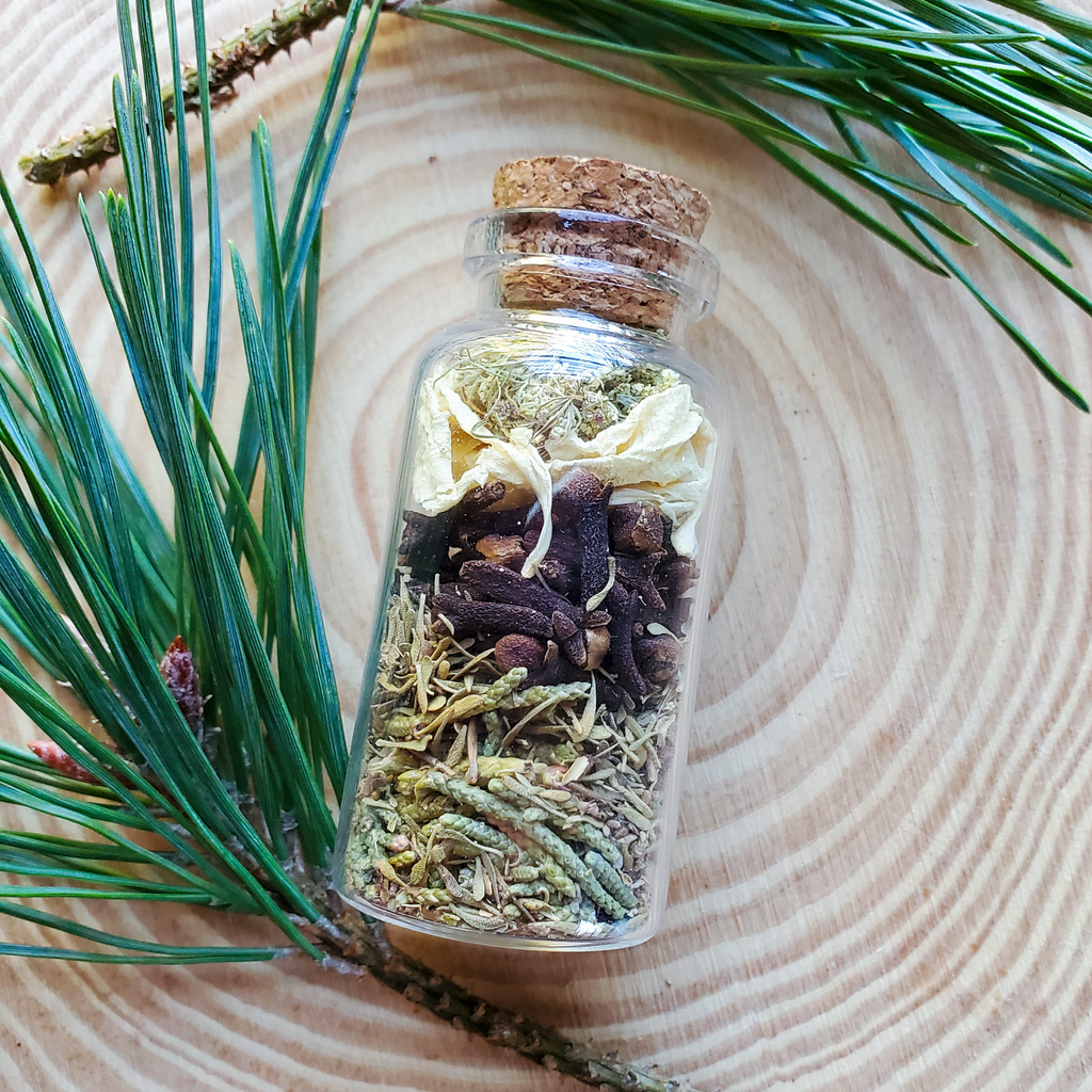 Abundance Spell Bottle, Intention Setting Herbs for Prosperity and Sucess