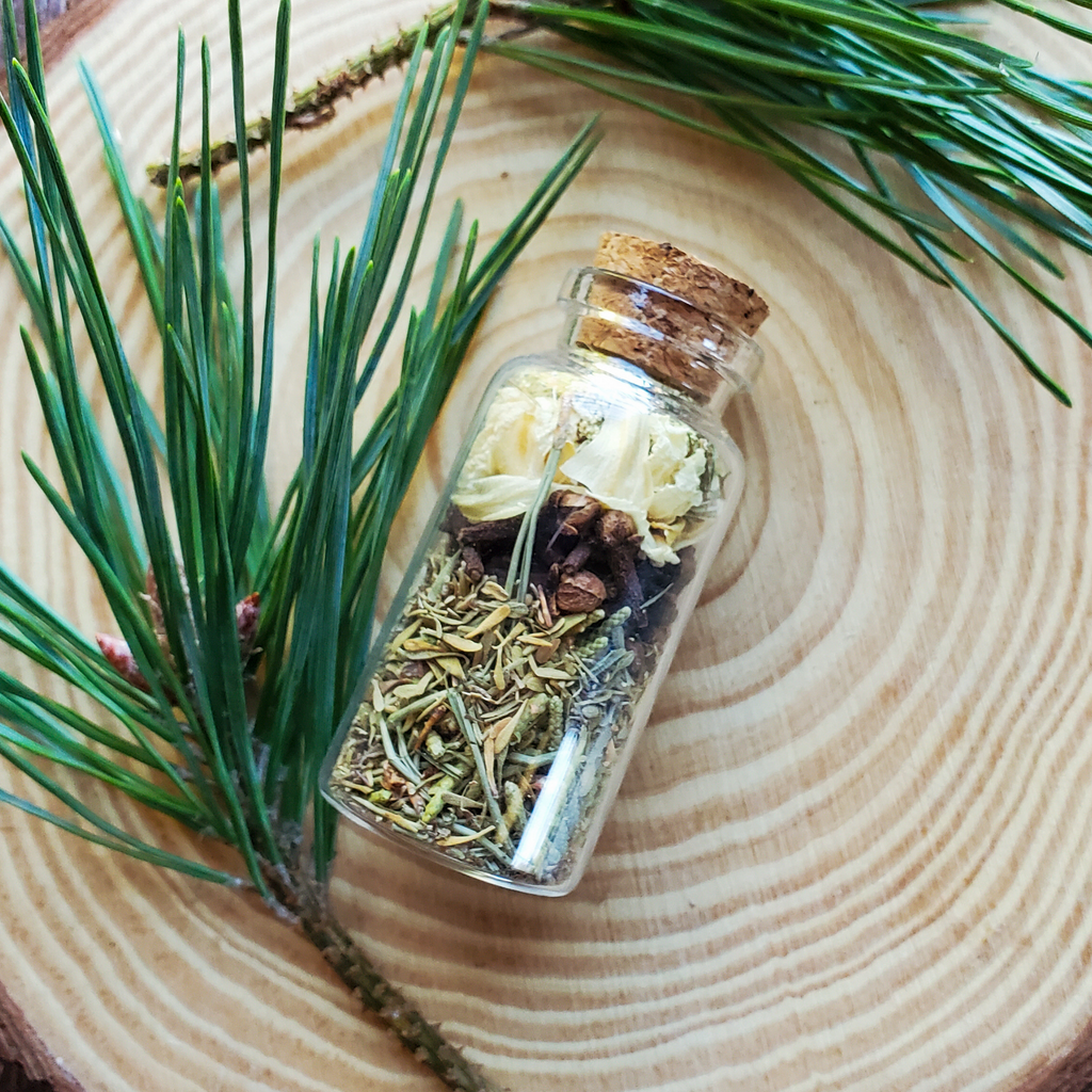 Abundance Spell Bottle, Intention Setting Herbs for Prosperity and Sucess