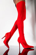 Suede Over-the-knee Stretchy Thigh-high Womens Boots