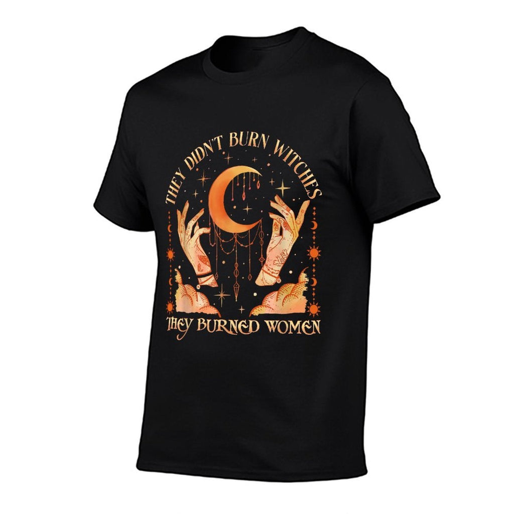 Witch Halloween They Didnt Burn Witches They Burned Women  Ribbed Collar T-Shirt