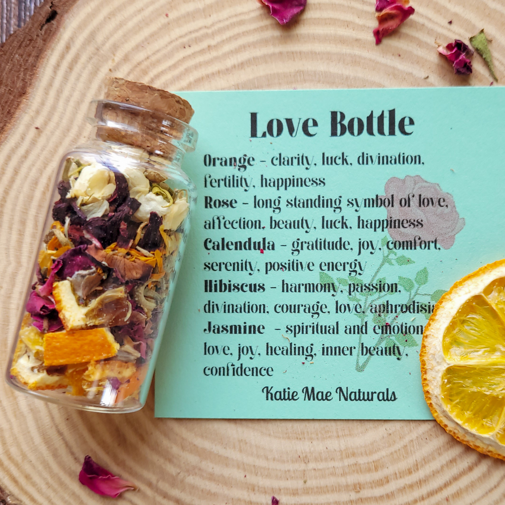 Love Spell Bottle, Intention Setting for Love and Affection