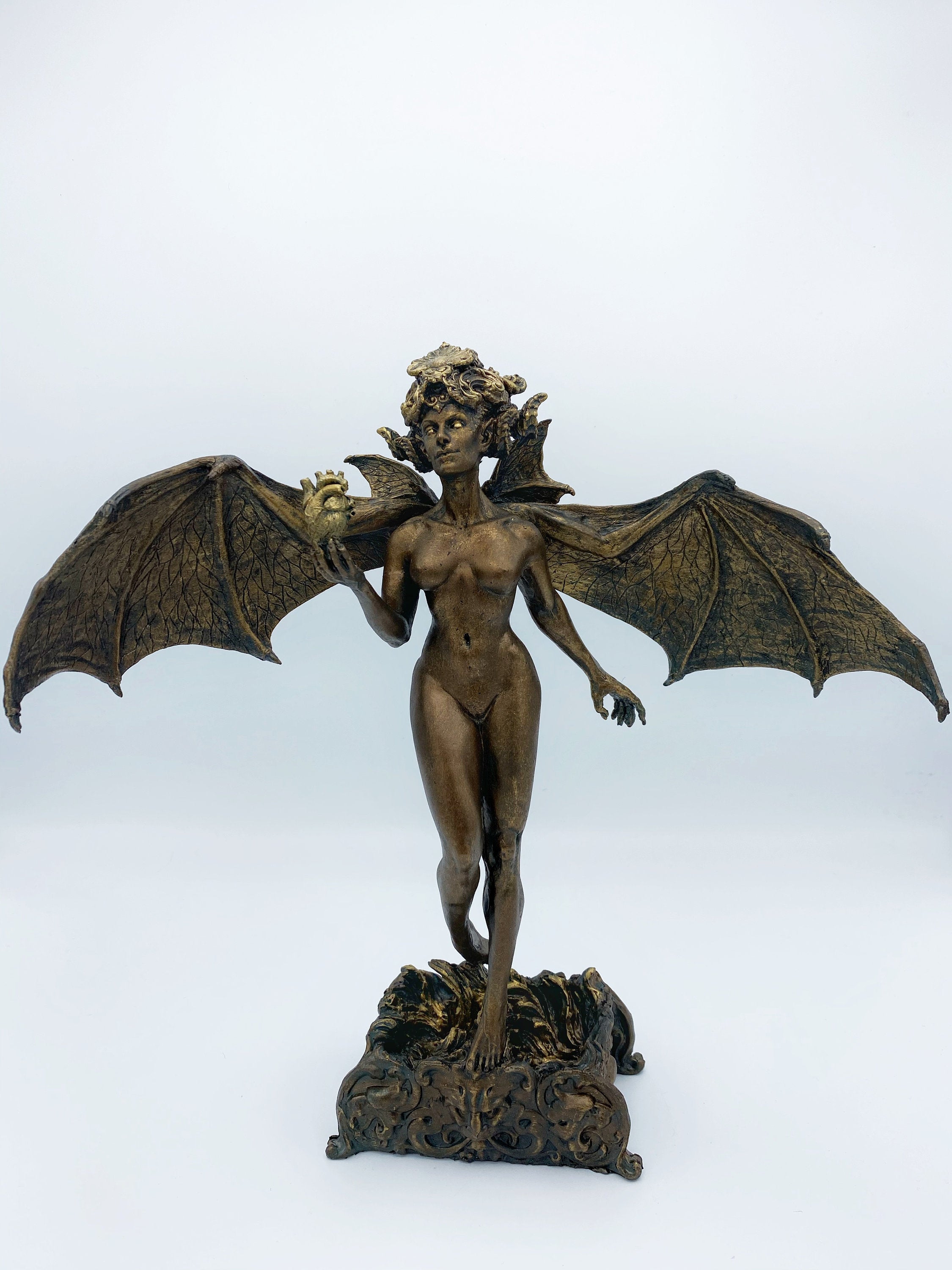 Lilith Statue, Hand Painted Resin Sculpture | Mythic Goddess Figurine |Myths and Legends Character |Altar Statue for Gothic Home Decor
