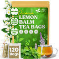 Premium Lemon Balm Leaf Tea Bags, 100% Natural & Pure from Lemon Balm Leaves. Loose Leaf Lemon Balm Herbal Tea. Lemon Balm Leaf Tea. No Sugar, No Caffeine, No Gluten, Vegan.