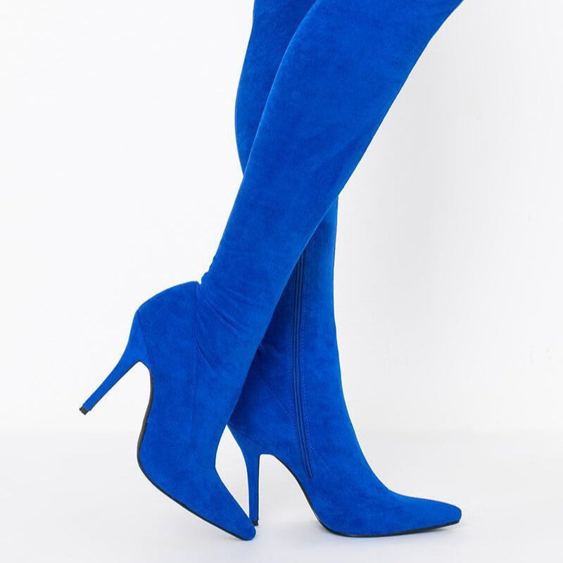 Suede Over-the-knee Stretchy Thigh-high Womens Boots