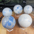 Lazurite Crystal Sphere — 60mm Polished Blue Crystal Ball with Stand | CrystalCloud Company