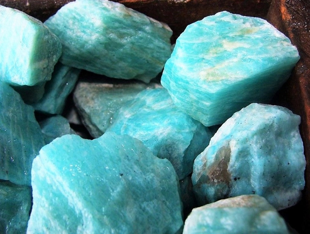 Amazonite Rough Brazilian Natural Raw 2 lb Bulk Lot