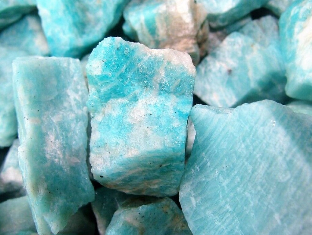 Amazonite Rough Brazilian Natural Raw 2 lb Bulk Lot