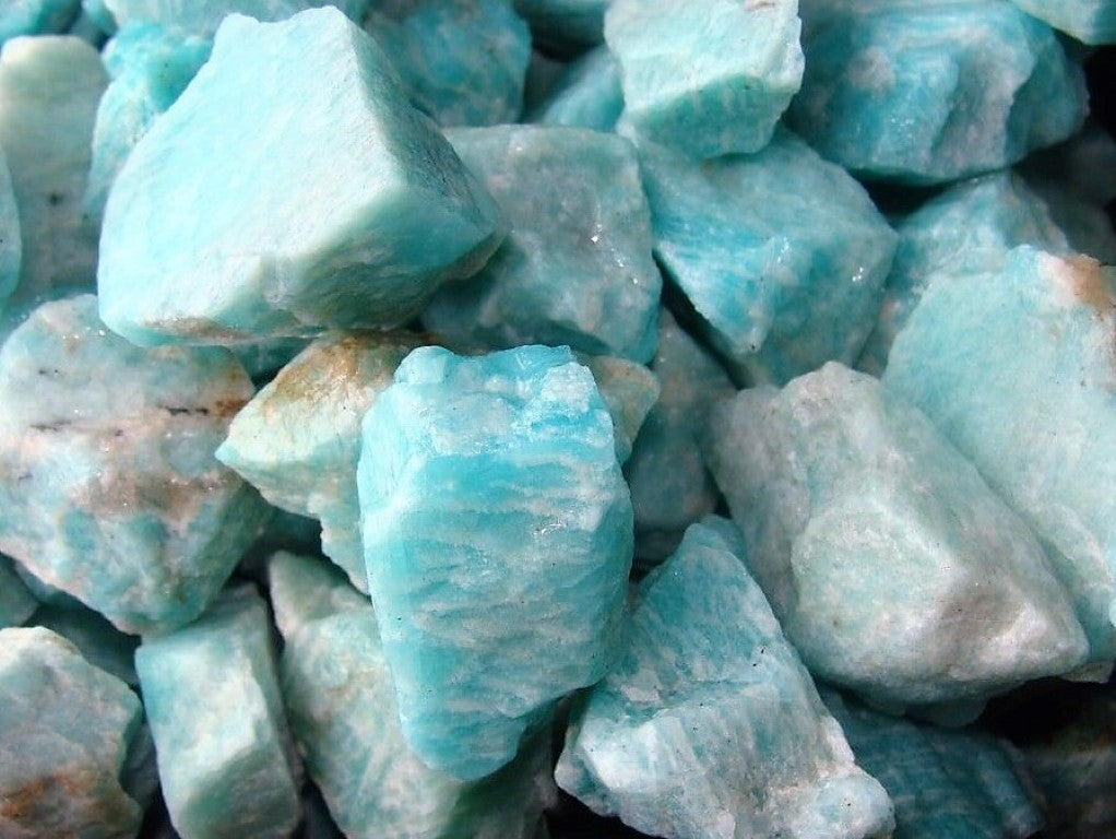 Amazonite Rough Brazilian Natural Raw 2 lb Bulk Lot