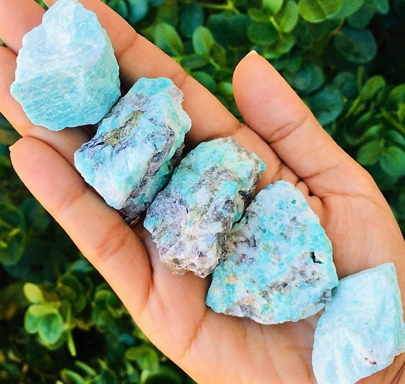 Amazonite Rough Brazilian Natural Raw 2 lb Bulk Lot