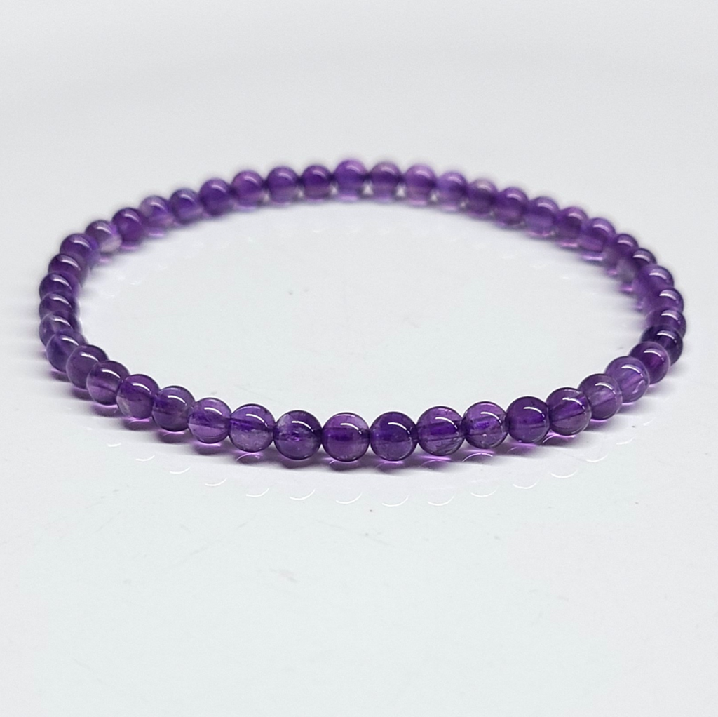 Amethyst Round Bead Bracelet - Spiritual Protection