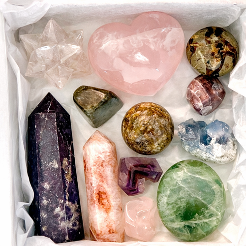 10 LB Mixed Crystal Assortment – Rough & Polished Stones, Palmstones, Tumbles, Carvings & Natural Specimens