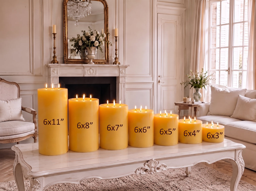 6x6" Yellow Beeswax Pillar Candle