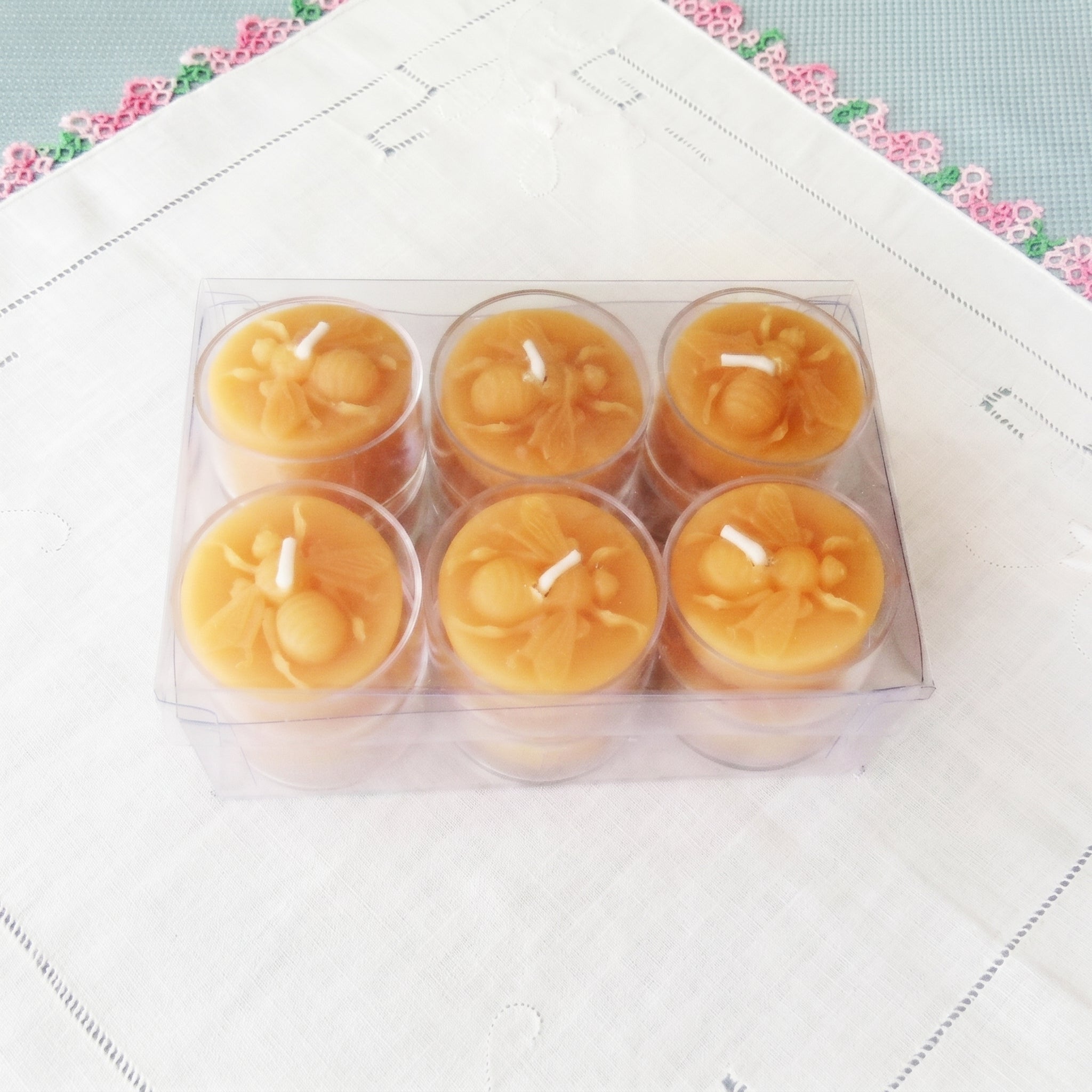 Honey Bee Beeswax Tealight Candles