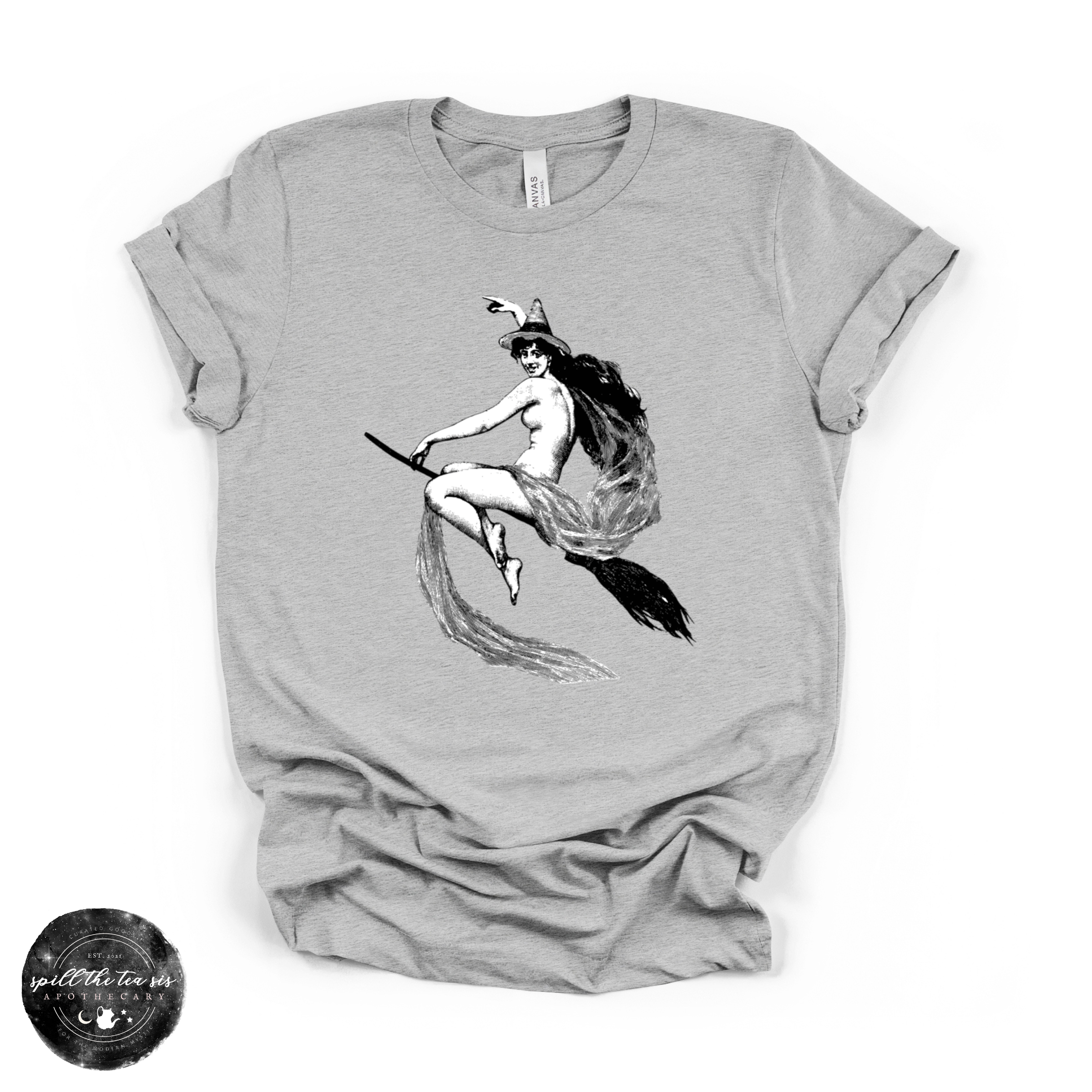 Flying Witch Tee | Witchy Graphic T-Shirt