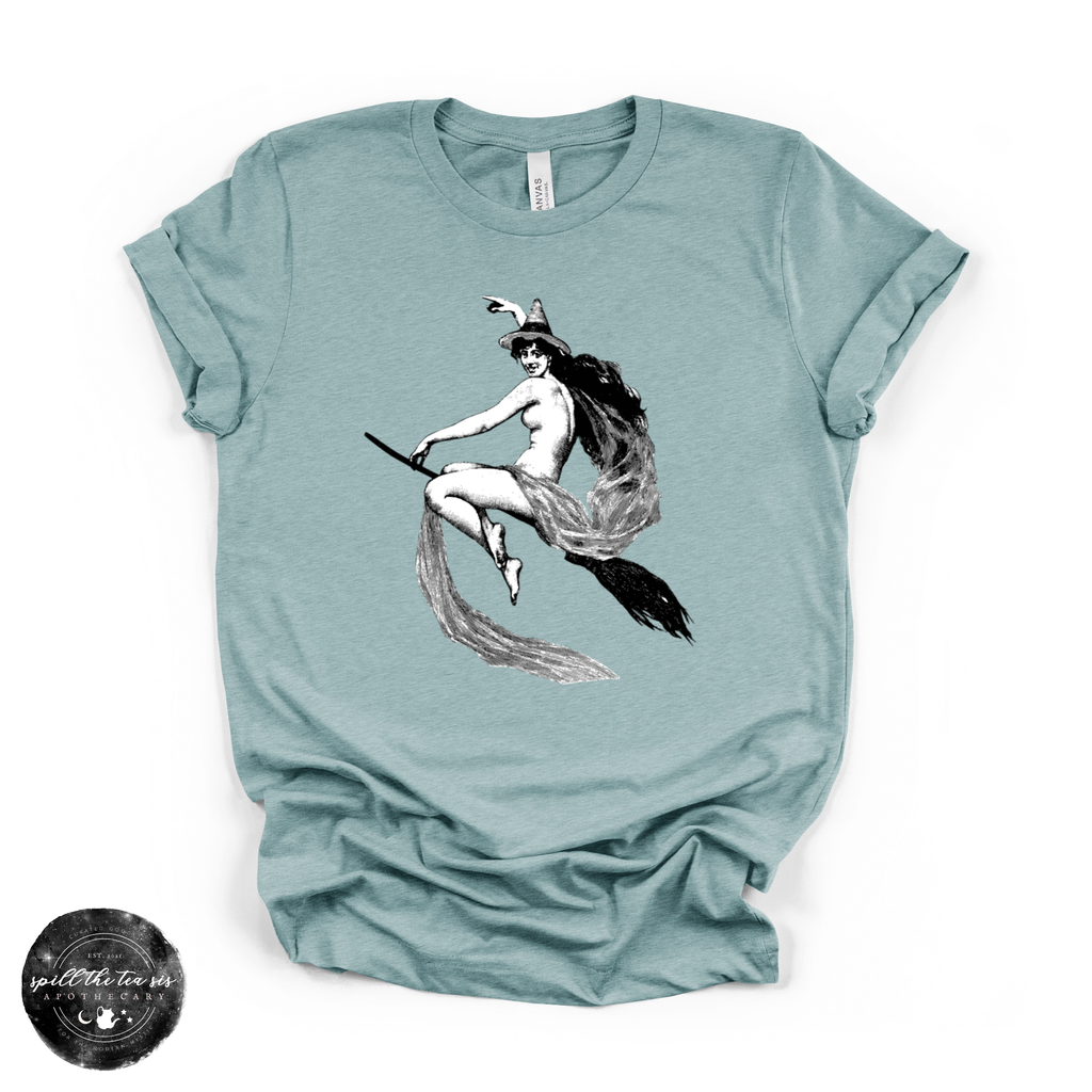 Flying Witch Tee | Witchy Graphic T-Shirt