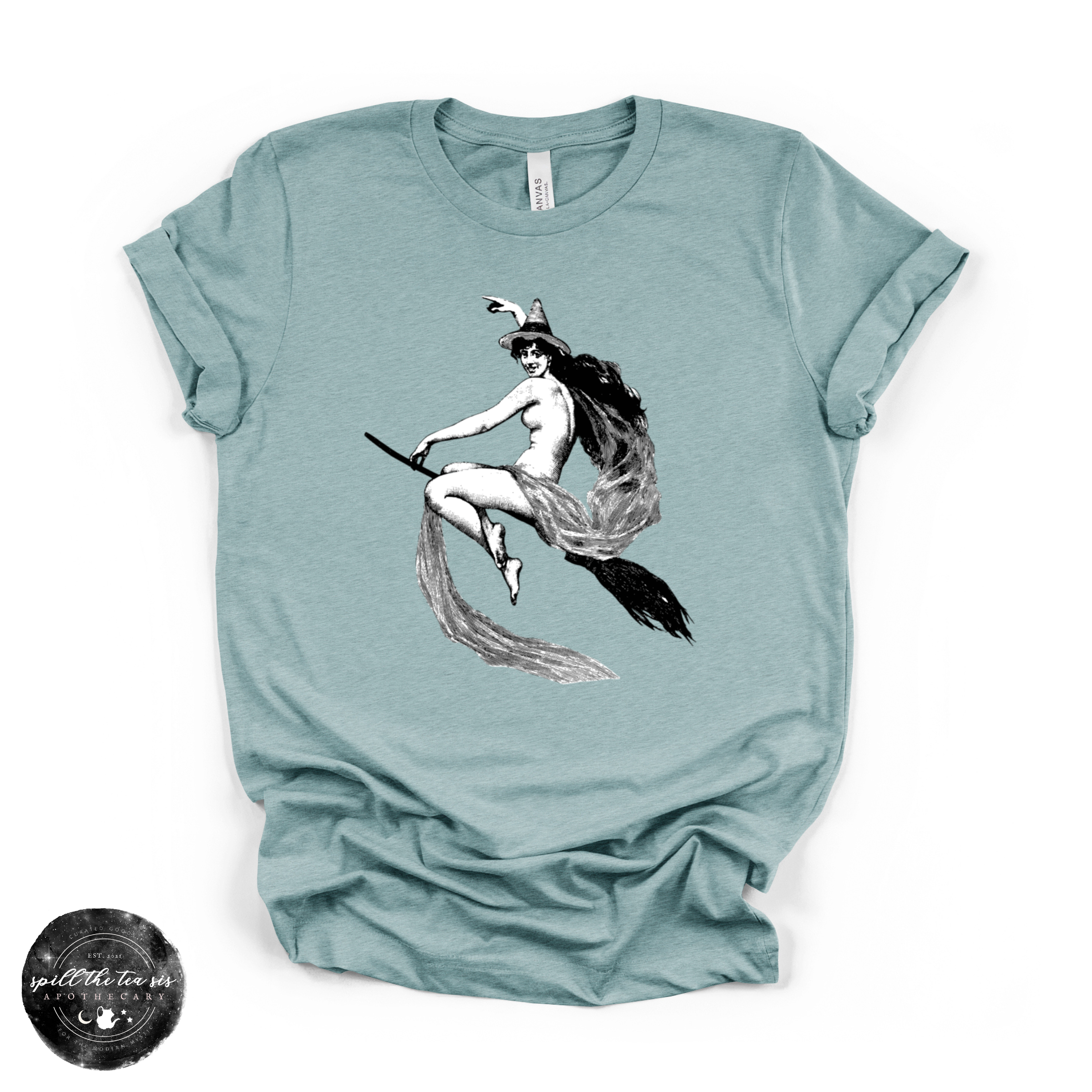 Flying Witch Tee | Witchy Graphic T-Shirt