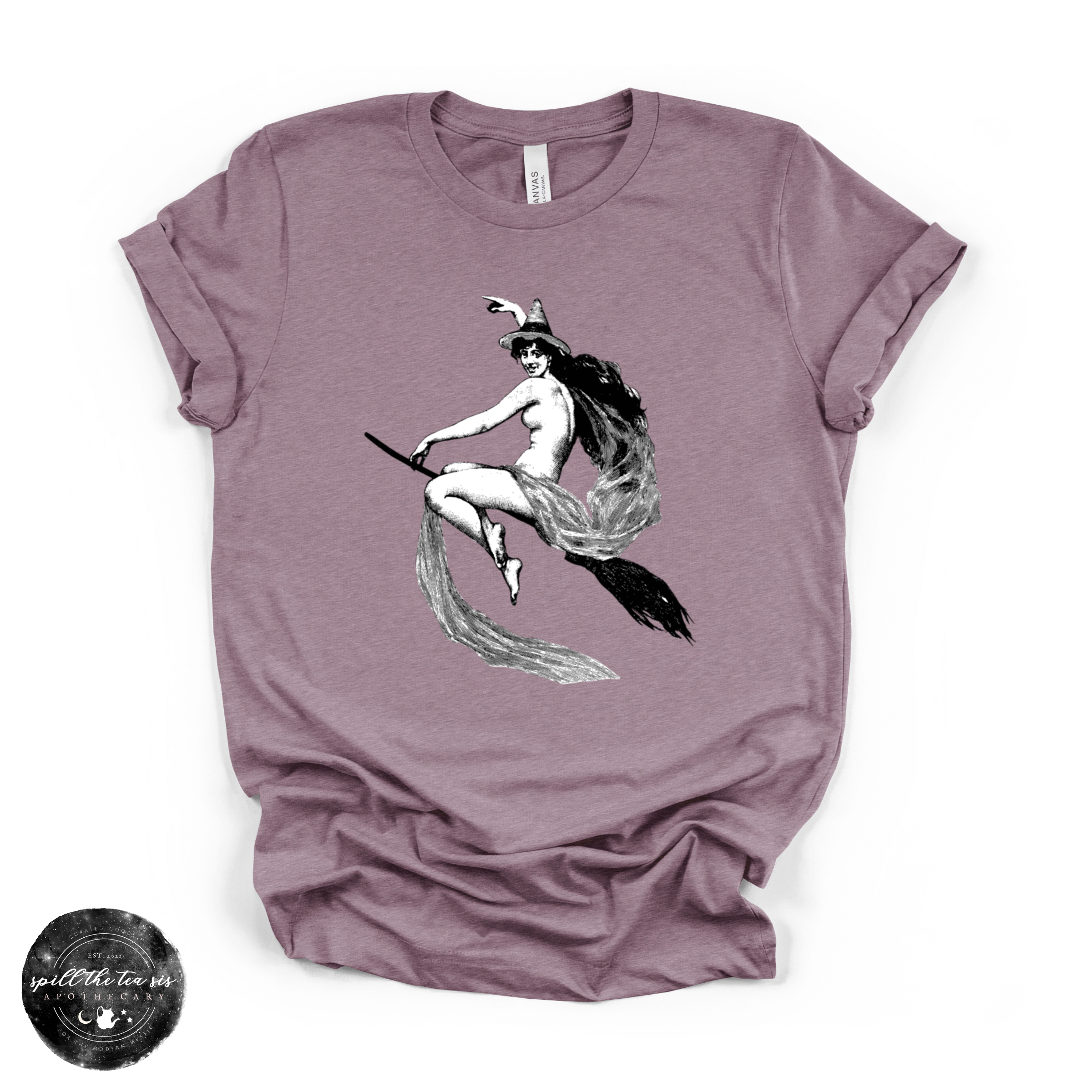 Flying Witch Tee | Witchy Graphic T-Shirt