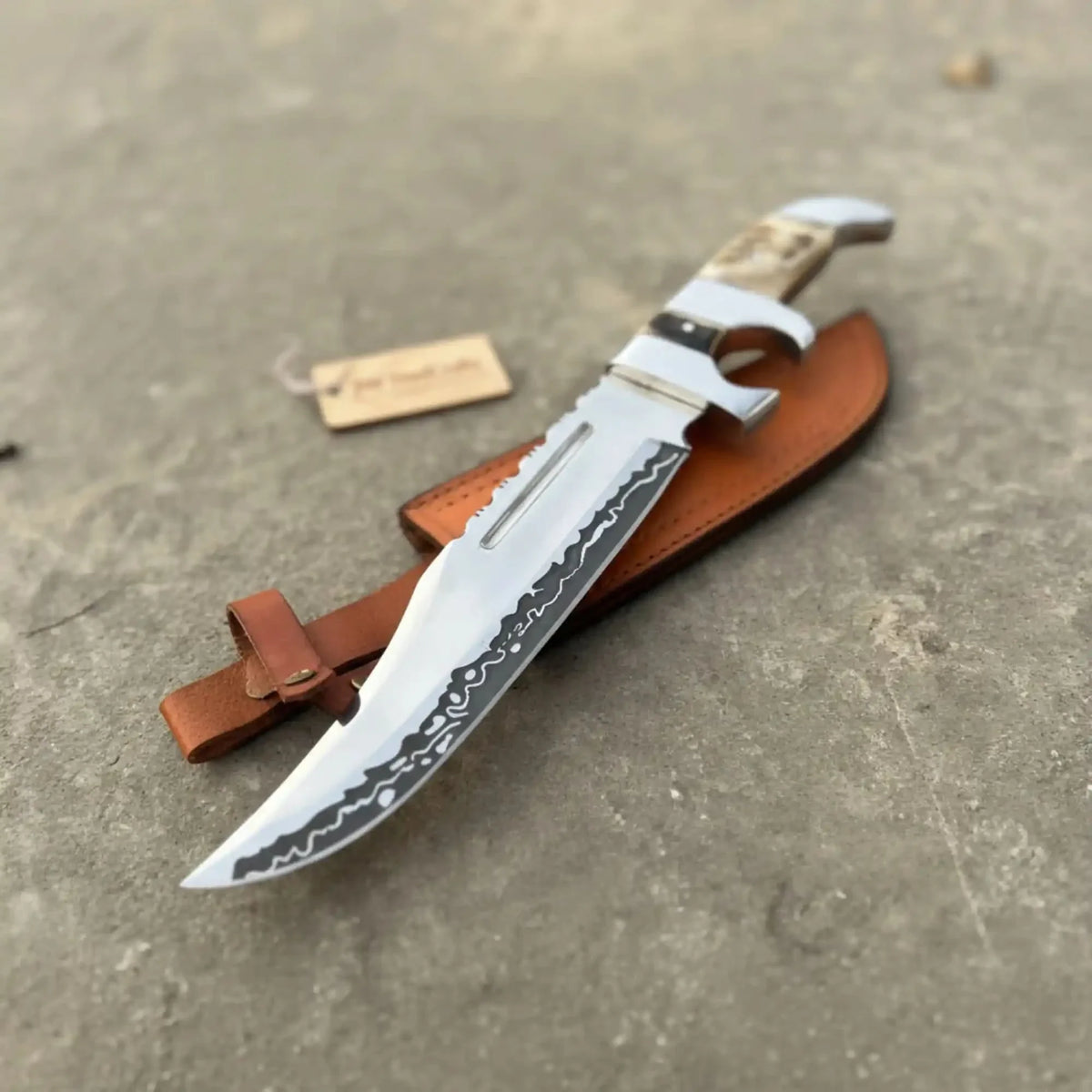 Frontier Bowie Knife 8 Inch blade Clip Point Carbon Steel Blade | Hunting Outdoor