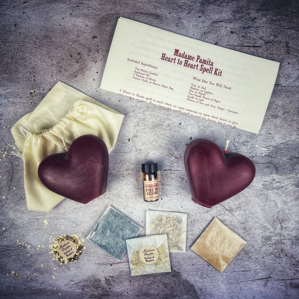 Heart to Heart Candle Spell Kit - Love Connection & Reconciliation Magic