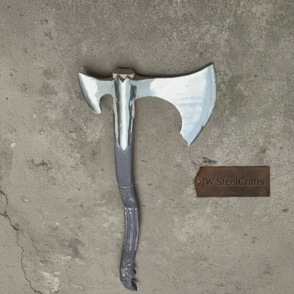 Spike War Axe Medieval Style Steel Head Wood Handle Outdoor Axe