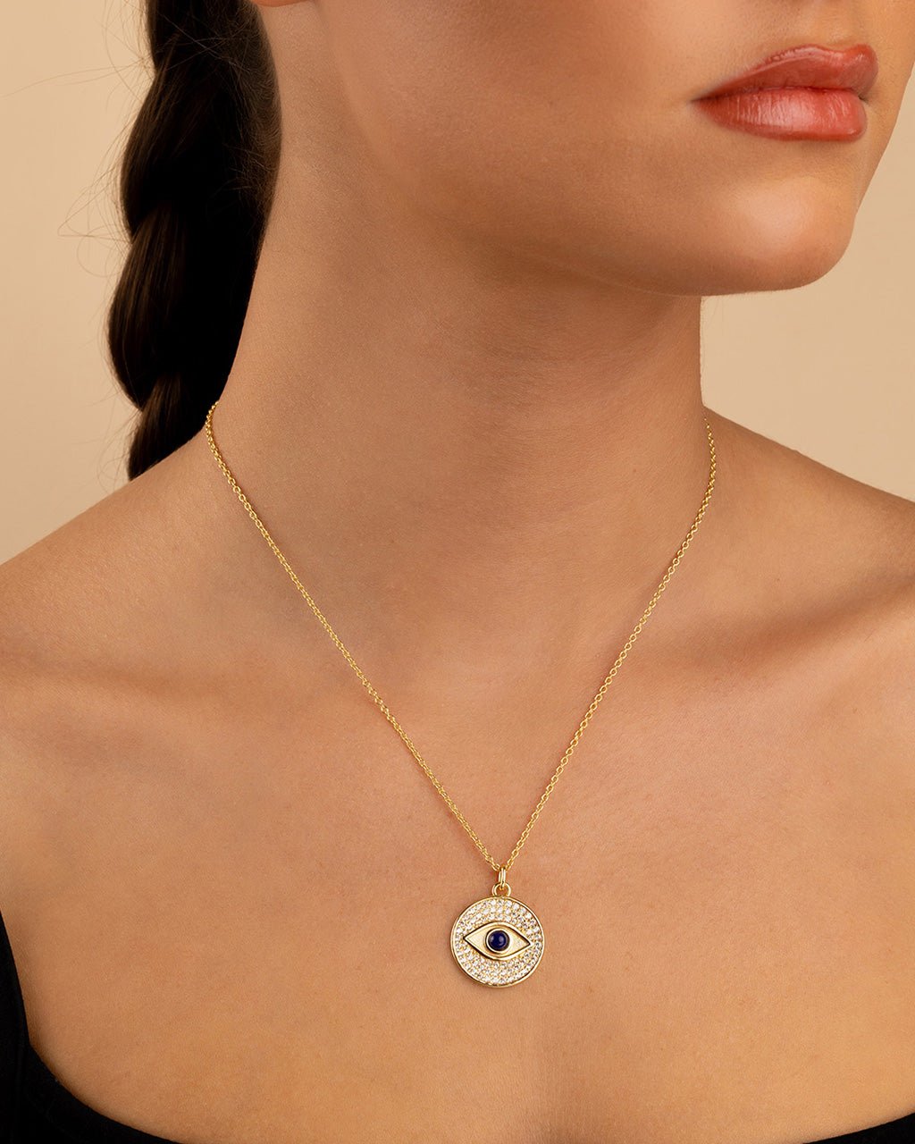 Pave CZ Evil Eye Pendant