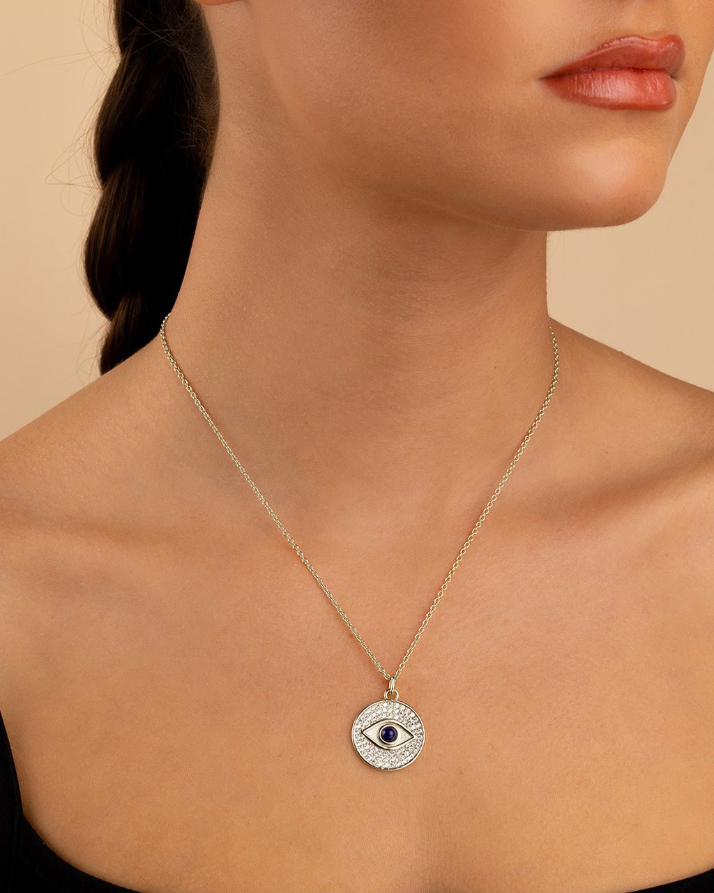 Pave CZ Evil Eye Pendant
