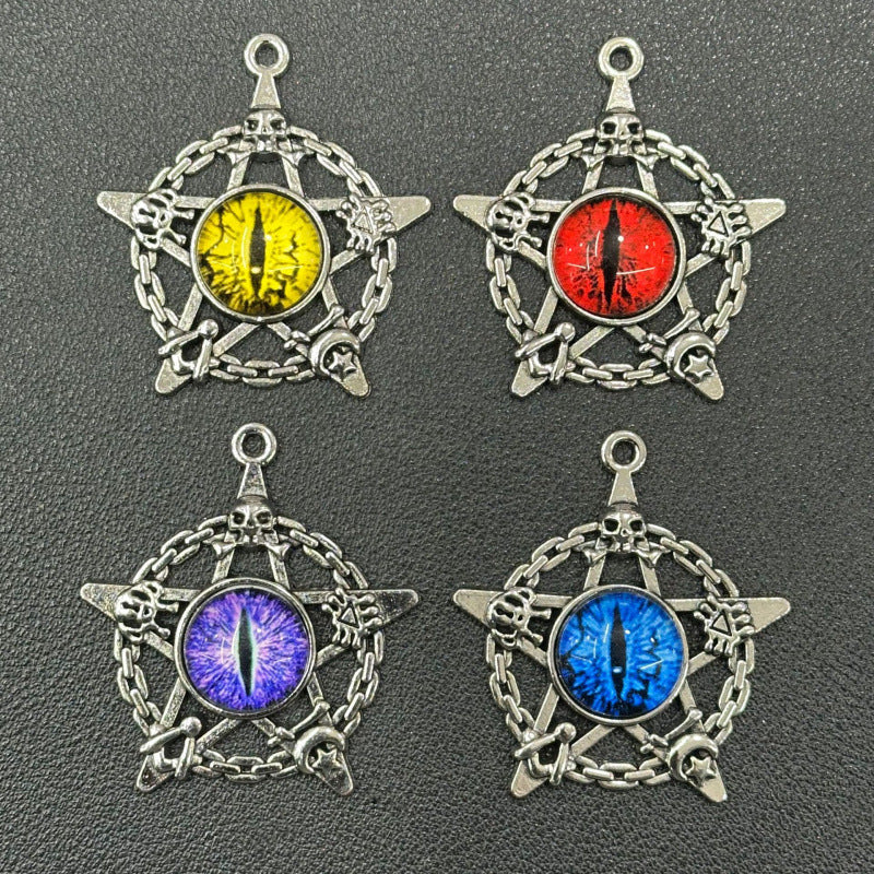 Devil's Eye Trendy Retro Five-pointed Star Alloy Punk Independent Pendants