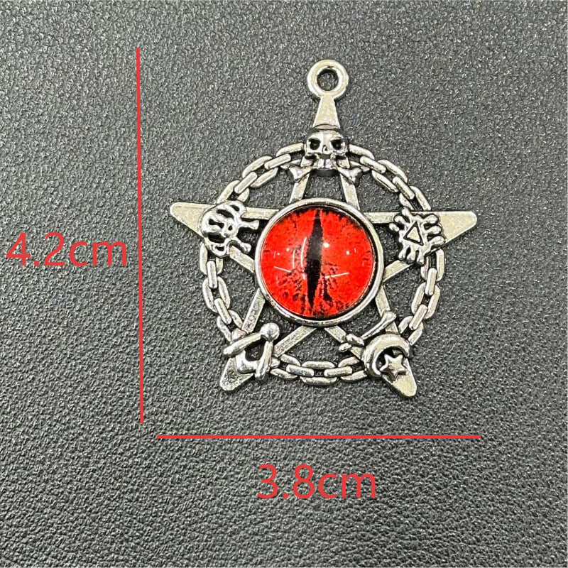 Devil's Eye Trendy Retro Five-pointed Star Alloy Punk Independent Pendants
