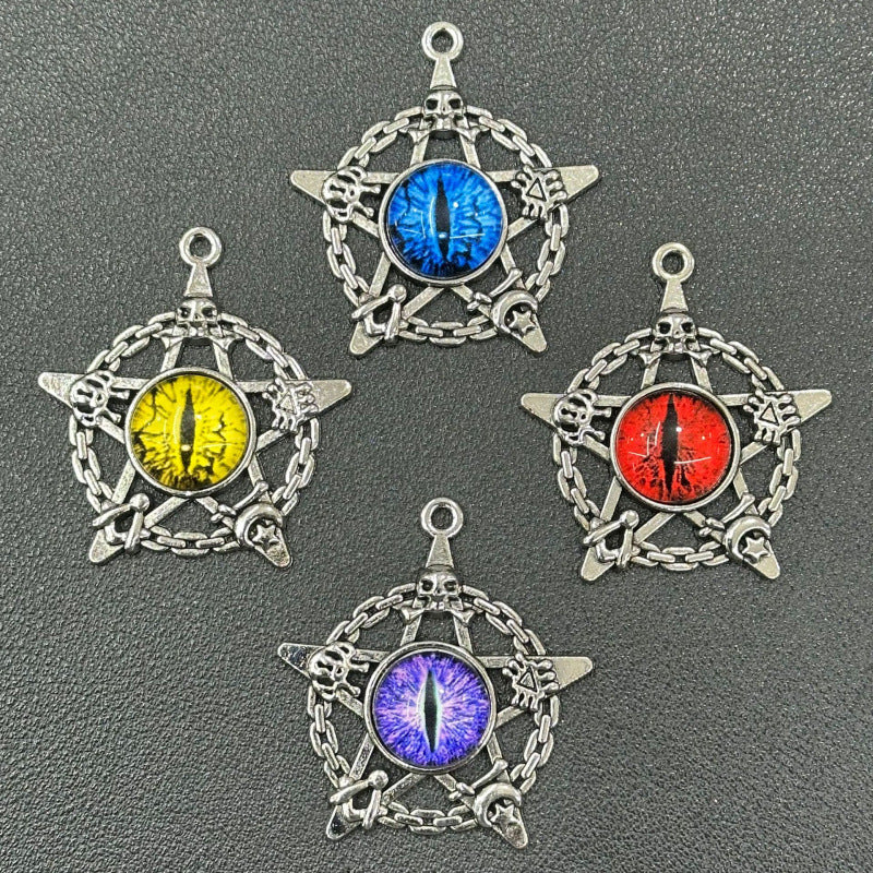 Devil's Eye Trendy Retro Five-pointed Star Alloy Punk Independent Pendants