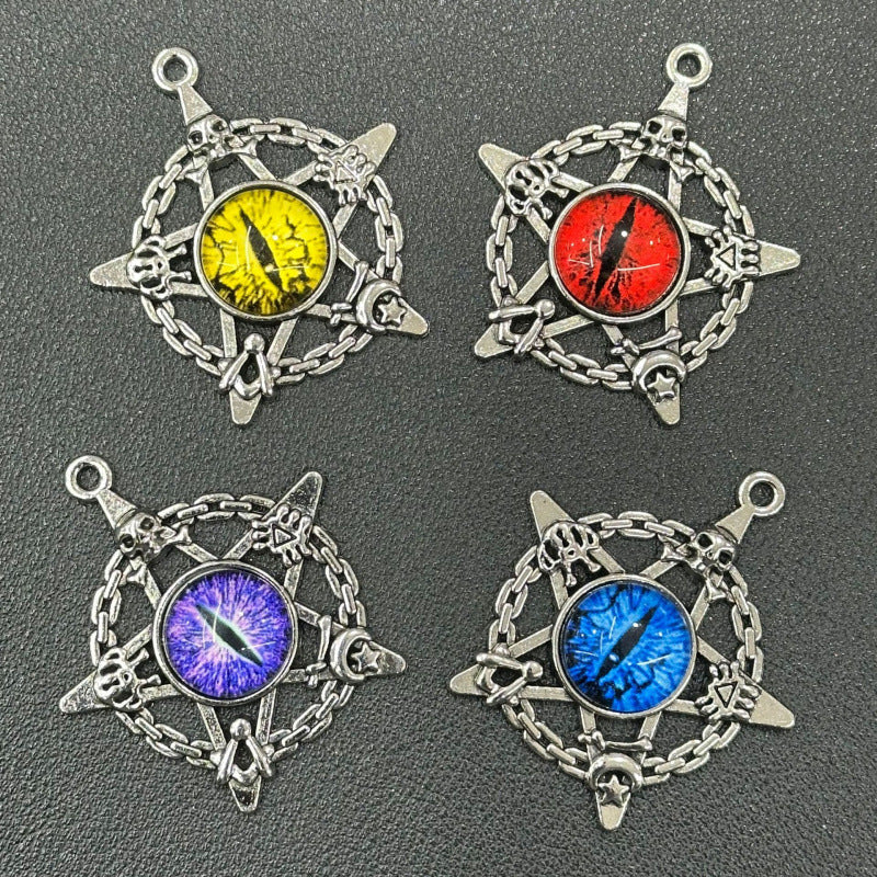 Devil's Eye Trendy Retro Five-pointed Star Alloy Punk Independent Pendants