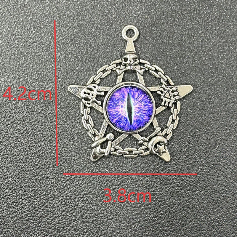Devil's Eye Trendy Retro Five-pointed Star Alloy Punk Independent Pendants