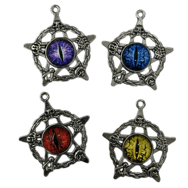 Devil's Eye Trendy Retro Five-pointed Star Alloy Punk Independent Pendants