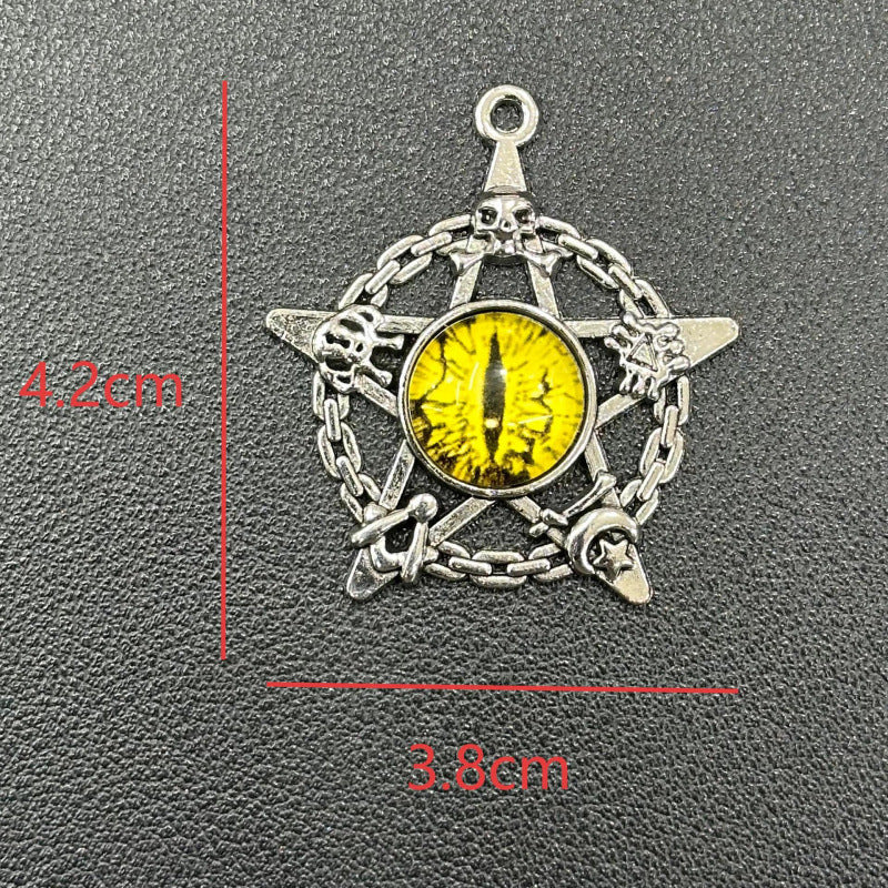 Devil's Eye Trendy Retro Five-pointed Star Alloy Punk Independent Pendants