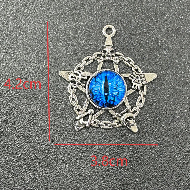 Devil's Eye Trendy Retro Five-pointed Star Alloy Punk Independent Pendants