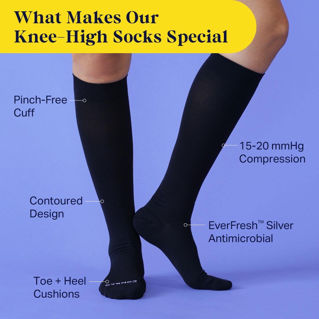 Knee-High Compression Socks - 3 Pack Solids