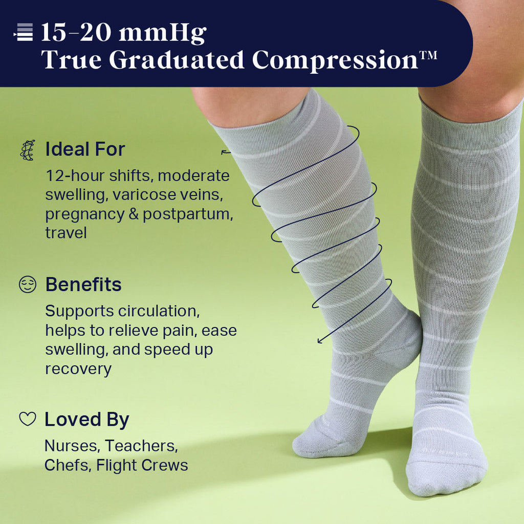 Knee-High Compression Socks - Stripes