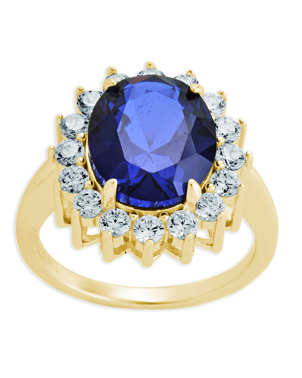 Sterling Silver Sapphire Halo Ring