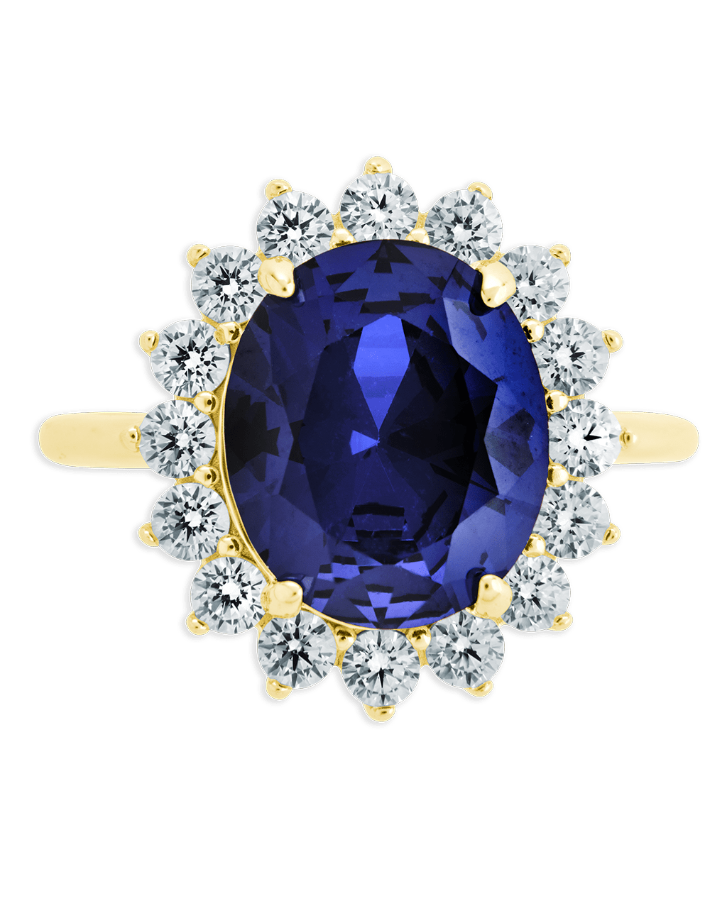 Sterling Silver Sapphire Halo Ring