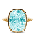 Sterling Silver Elongated Cushion Aquamarine CZ Cocktail Ring