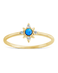 Sterling Silver Blue Opal Sparkle Ring