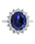Sterling Silver Sapphire Halo Ring