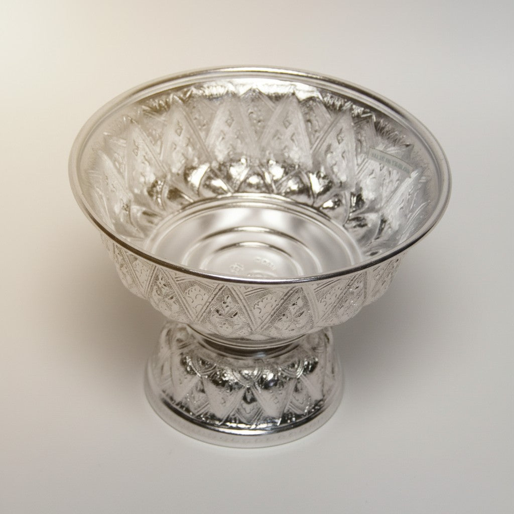 Aluminum Offering Bowl Silver Finish