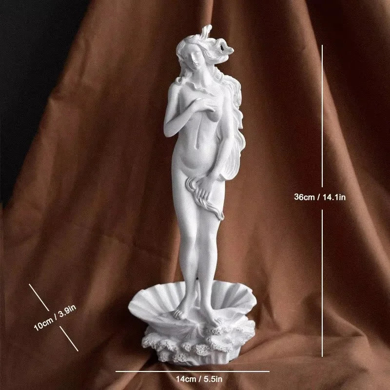 Birth of Venus Resin Statue Botticelli Inspired Greek Goddess Sculpture Roman Mythology Decor Classic Art Figure for Home Desk