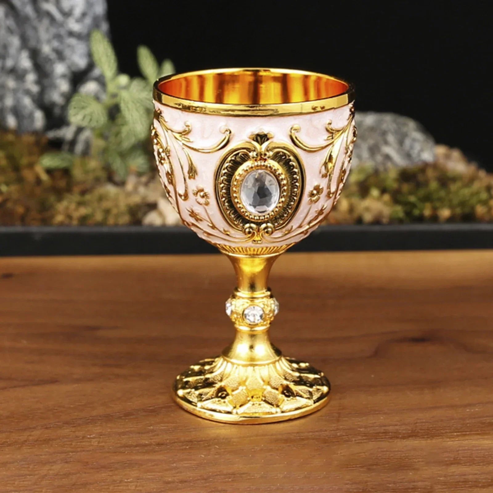 1Pc 30ml Light Luxury Goblet Embossed Wine Drink Cup Retro White Wine Chalice Communion Party Household Dining Gifts